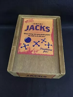 Professor Puzzle Jacks Game - 20 Jacks & 2 Balls In A Wooden Bag&Drawstring Bag • £8.99