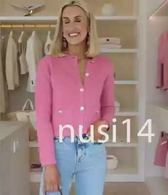 Zara New Woman Buttoned Knit Cardigan Pink S-xl 6427/034 • $57.88