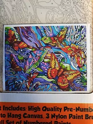 Paint By Numbers - DIY - Framed Canvas - Brushes & Paints - NEW- F#10- Butterfly • $29.97
