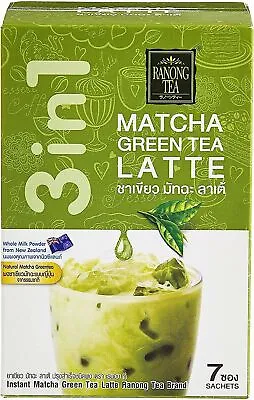 Ranong Tea 3 In 1 Matcha Green Tea Latte Thai Mix (7 X Sachets) 161g • £6.89