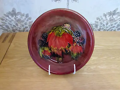 William Moorcroft Shallow Bowl Flambe Leaf And Blackberry Design Circa 1928. • £250