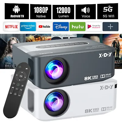 Native 1080P Projector HD LED Mini 5G WiFi Android Video Home Theater Multimedia • $124.99