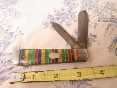 Vtg.  Multi Color Handle Dual Blade Pocket Knife • $14.50