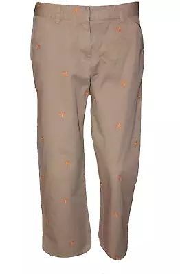 J.CREW Favorite Fit Women's Size 4 Khaki Tan Embroidered Starfish Capri Pant EUC • $14.99
