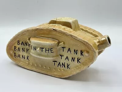 WW1 Period British Ceramic “Bank In The Tank” Fundraising Campaign Money Box • $180.27