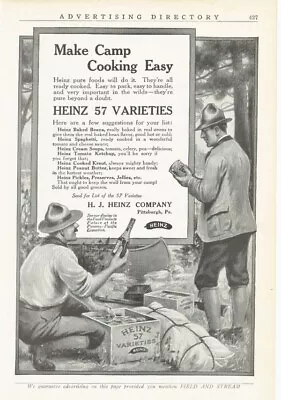 1915 Heinz 57 Varieties Ketchup Condiment Pittsburgh Camp Fish Hunt 17080 • $42.74