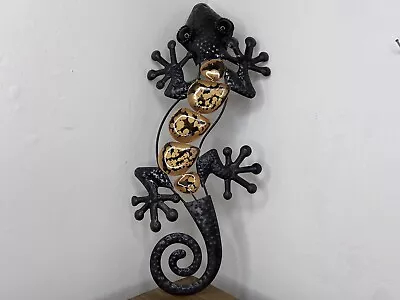 Large Black & Orange Indoor / Outdoor Lizard / Gecko Rustic Hanging Decoration • £13.99