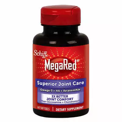 Schiff MegaRed Superior Joint Care Omega-3 Krill Oil 60 Softgels Exp 06/25+ • $29.99