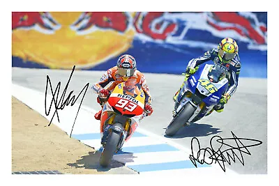 Valentino Rossi & Marc Marquez Signed A4 Photo Print Autograph MotoGP • £5.99