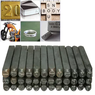 36X 4mm Metal Letter&Number Punch Marking Stamping Tool Set Hardened Steel Craft • £8.41