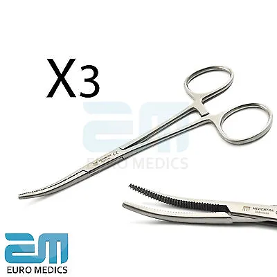 Dentistry Surgical Hemostat Clamp Forceps Curved Dog Ear Hair Puller Set Of 3 SS • £9.50