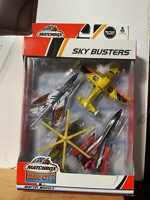 Matchbox Hero-City Sky Busters Box Of 4 Planes From 2002 Never Opened  Ex. Cond • $24.95