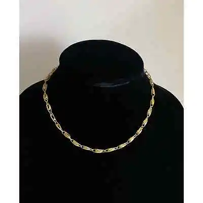 Dainty Vintage Signed Sarah Coventry Gold Tone Paperclip Style Choker Necklace • $12