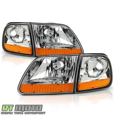 1997-2003 Ford F150 Harley Davidson Style Headlights W/Corner Lamps Left+Right • $98.99