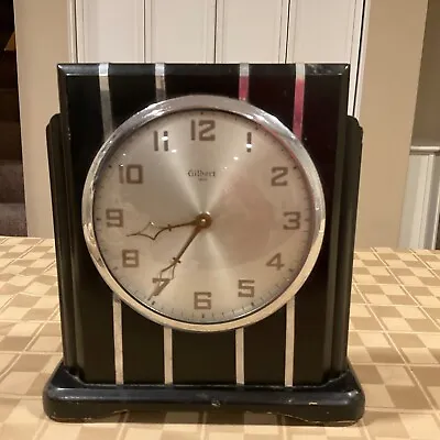 Antique Gilbert Art Deco Wood Case Mantle Clock • $261.34
