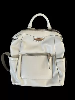 Simply Vera Wang Handbag Backpack Purse Gray Faux Leather *Minor Flaws* • $14.95