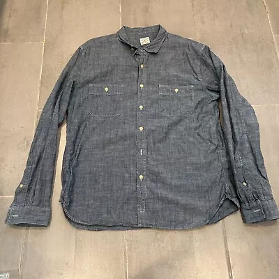 J. Crew Shirt Mens XL Blue Chambray Button Down Long Sleeve Cotton Slim Fit • $25