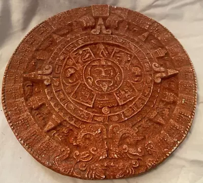 Aztec Mayan Sun Calendar Wall Hanging Or Stepping Stone Crushed Malachi • $17.56