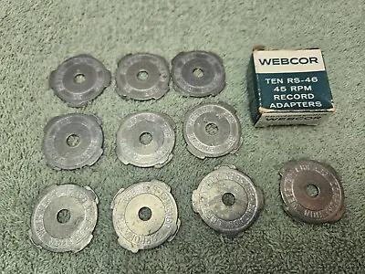 Vintage Webcor Rs-46 Pack 45 Rpm Metal Record Adapters 10 Discs • $9.99