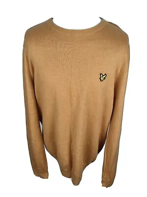 Mens Lyle And Scott Cotton Linen Jumper Orange Xxl 2xl 48 Chest • £23.96