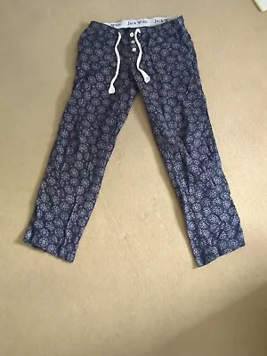 Jack Wills Ladies Girls Size UK 6 Blue Patterned Pyjamas Bottoms Nightwear • £12.50