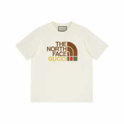$1100 • Buy Gucci X The North Face Logo Print Tee White Multi