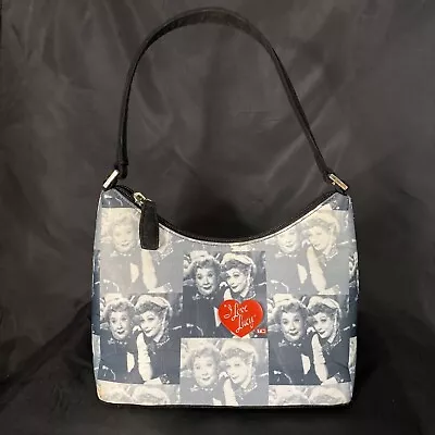 I Love Lucy Small Canvas Licensed Purse Black White W Red Hearts Lucy And Ethel • $13.87