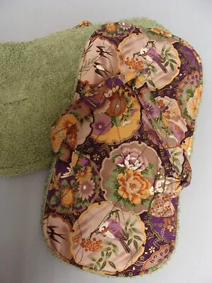 Hawaiian Footmop Foot Mop Large Towel Oriental Flowers Purple Sage Handmade • $11.95