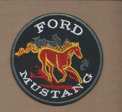 New 3 Inch Black Ford Mustang Iron On Patch Free Shipping P1 • $4.99