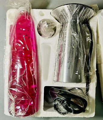 Vintage 2000 Pink Glitter Motion 16” Mini Crystal Rocket Lamp Light  KL-219 New • $44.99