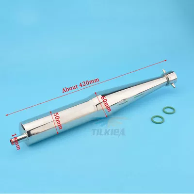 Stainless Steel Mufflered Pipe For 23-30cc Zenoah Gas Marine Engine For Rc Boat • $94.21