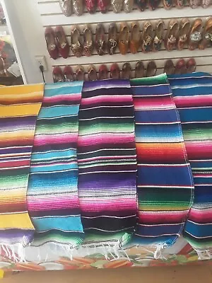  5 Pc 14x84 Inch Mexican Zarape Table Runner Colorful Asst. Colors Fiesta Theme • $40.99