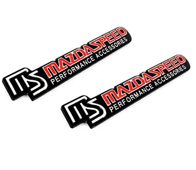 JDM MAZDASPEED Aluminum Red Badge Emblem Sticker Body/Side Car Decoration 2Pcs • $15