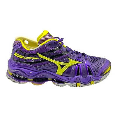 Mizuno Wave Tornado 7 Womens Volleyball Shoes Purple Yellow Dynamotion Size 7.5 • $40.61