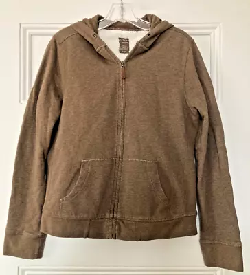 J.Crew Women's Heathered Sherpa/Fleece Lined Hoodie/Zip Up Sweatshirt XL • $9.99