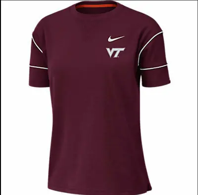 Nike Womens Virginia Tech Hokies Short Sleeve Football Shirt S M L Maroon AR8287 • $11