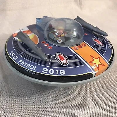 Vintage Yonezawa Space Patrol 2019 Flying Saucer Tin Battery Operated Toy Japan • $79.99