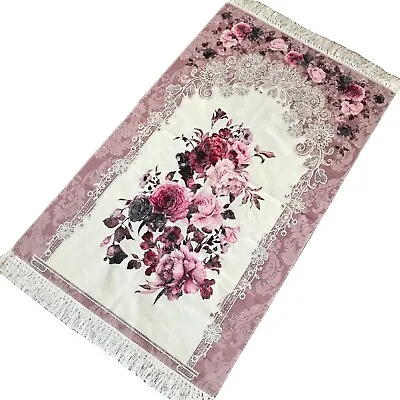 £15.95 • Buy Bazachi Digital Floral Cotton Prayer Rug(Adult)-Large Prayer Mat-125x67cm-D.Pink