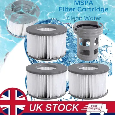 4 Pack Hot Tub Filter Cartridges Replacement For 2020 MSpa Inflateable Spa Pools • £13.91