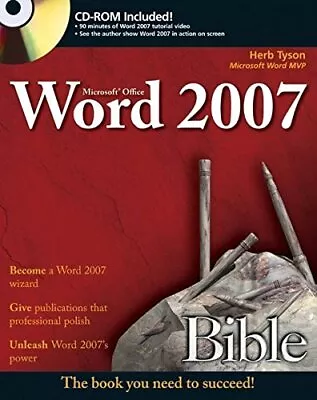 Microsoft Word 2007 Bible By Tyson Herb Paperback Book The Cheap Fast Free Post • £4.48