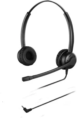 Dual Ear Telephone Headset For Office Landline Phones Call Center Headset For A • £8.99