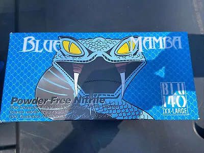 $25 • Buy Blue Mamba BLU-140 Blue Powder Free Nitrile Gloves, XXL (Box Of 100)