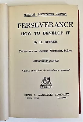 Perseverance - How To Develop It By H.Besser • $5.75