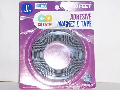 Magnetic Strip Tape Flexible Roll Adhesive Backed Magnet Strong Sticky Back 10Ft • $17.99