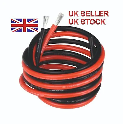 £0.99 • Buy Flexible Soft Silicone Wire Cable 4/6/8/10/12/14/16/18/20/22 AWG UK Seller/Stock