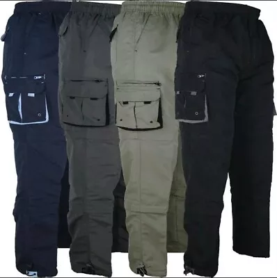 Mens Trousers Cargo 3 IN 1 Combat J11565 Pants Shorts 3/4 Zip Off Light S-XXL • £7.99