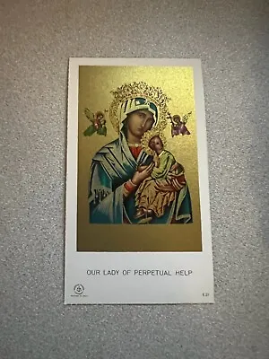 Vintage Gilded Catholic Holy Card - Our Lady Of Perpetual Help Icon • $2.49