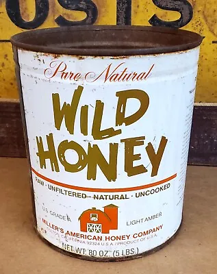 Vintage Miller's American Wild Honey Tin Can Colton Ca. • $35