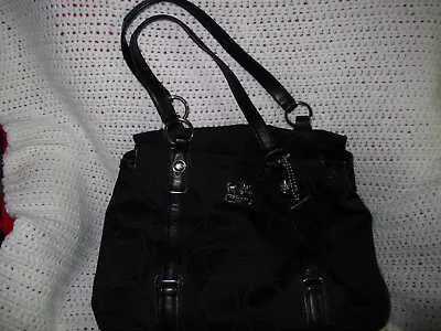 Coach Black Mia Signature Outline C Carryall Satchel Handbag Purse Handle 15402 • $89.94