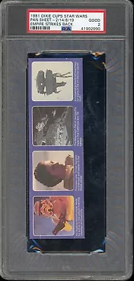 1981 Dixie Cups Star Wars Empire Strikes Back 2/14/8/19 PSA 2 • $30